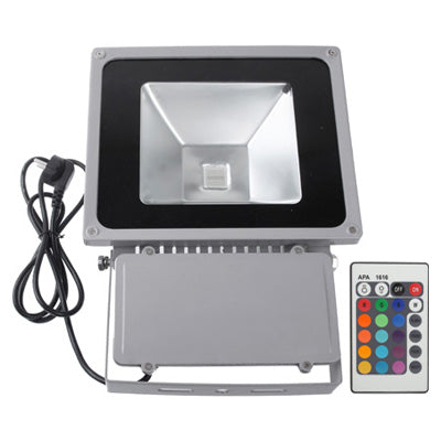 80W Water-resistant Floodlight Lamp , RGB LED Light with Remote Control, AC 85-265V(Black)