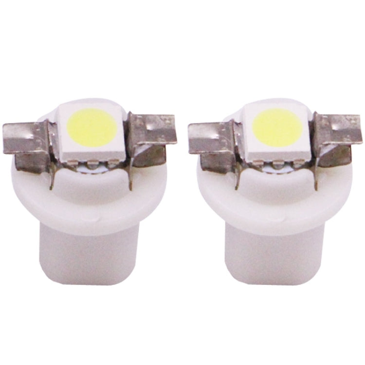 2 PCS B8.5 White Light 0.2W 12LM 1 LED SMD 5050 LED Instrument Light Bulb Dashboard Light for Vehicles, DC 12V(White)