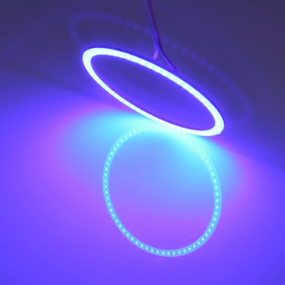 80mm 5W 180LM Angel Eyes Circles Car Headlight Blue Light COB LED Lights for Vehicles, DC 12-24V