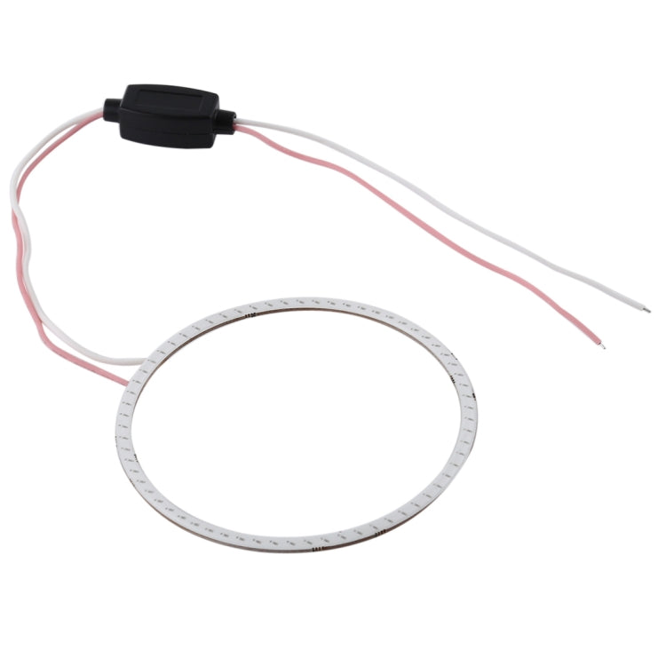 90mm 5W 180LM Angel Eyes Circles Car Headlight COB LED Lights for Vehicles, DC 12-24V (Red Light)