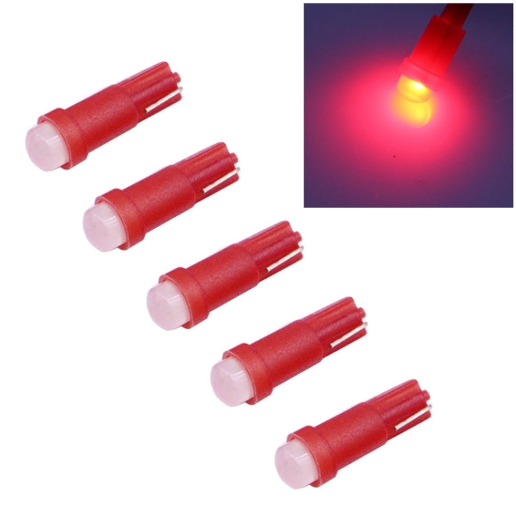 2 PCS T5 0.5W 20LM Red Light 1 LED COB LED Instrument Light Bulb Dashboard Light for Vehicles, DC 12V(Red)