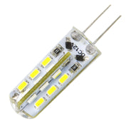 G4 2W 120LM Silicone Corn Light Bulb, 24 LED SMD 3014, White Light, DC 12V