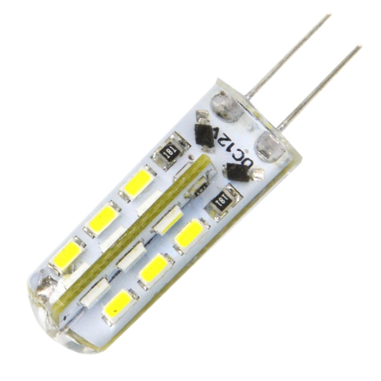 G4 2W 120LM Silicone Corn Light Bulb, 24 LED SMD 3014, White Light, DC 12V