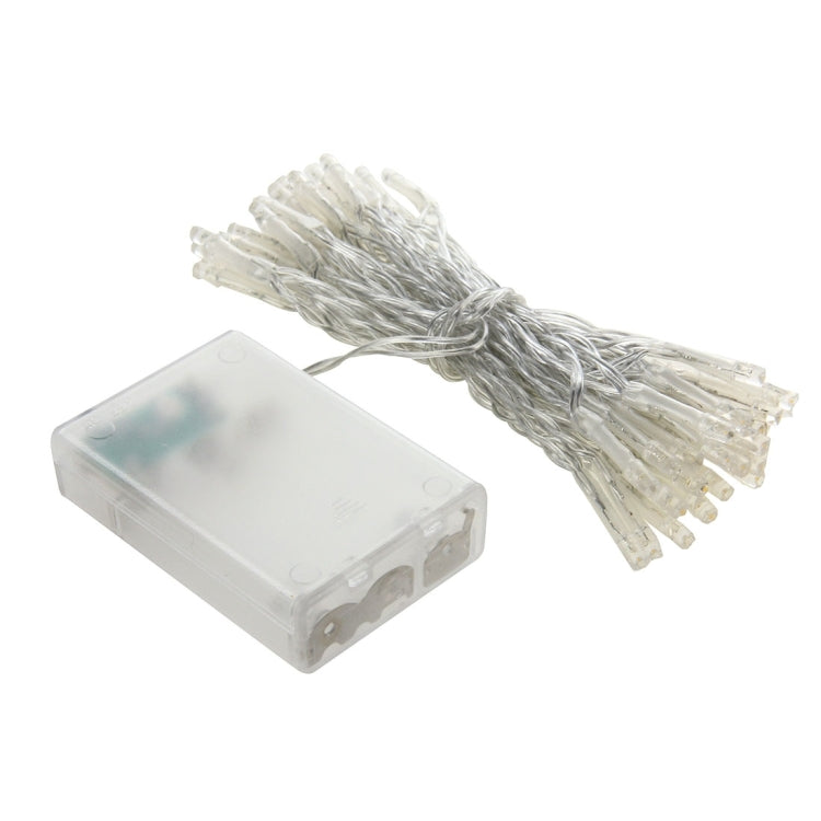 5m String Decoration Light, For Christmas Party, 50 LED, White Light, Battery Powered
