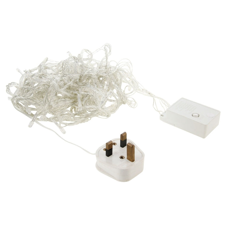 10m Water-resistant IP44 String Decoration Light , For Christmas Party, 100 LED White Light, with 8 Functions Controller, 220V, UK Plug