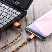 1m Woven Style USB-C / Type-C 3.1 to USB 2.0 Data Sync Charge Cable(Orange)