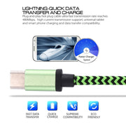 1m Woven Style USB-C / Type-C 3.1 to USB 2.0 Data Sync Charge Cable(Green)
