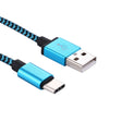 1m Woven Style USB-C / Type-C 3.1 to USB 2.0 Data Sync Charge Cable(Blue) - USB-C & Type-C Cable by PMC TechLife | Online Shopping South Africa | PMC TechLife | Buy Now Pay Later Mobicred