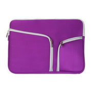 Double Pocket Zip Handbag Laptop Bag for Macbook Air 13 inch(Purple)