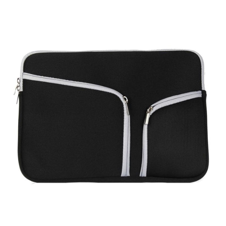 Double Pocket Zip Handbag Laptop Bag for Macbook Pro 15 inch(Black)