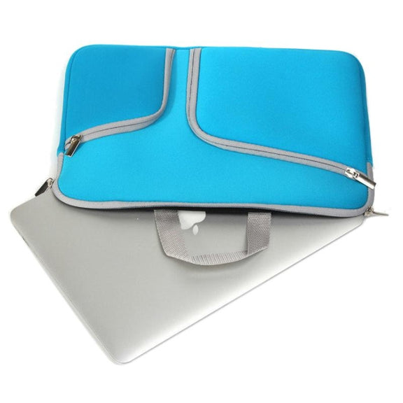 Double Pocket Zip Handbag Laptop Bag for Macbook Pro 15 inch(Black)