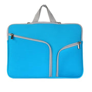 Double Pocket Zip Handbag Laptop Bag for Macbook Pro 15 inch(Dark Blue)