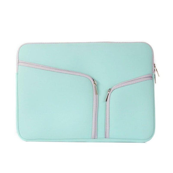 Double Pocket Zip Handbag Laptop Bag for Macbook Pro 15 inch(Green)
