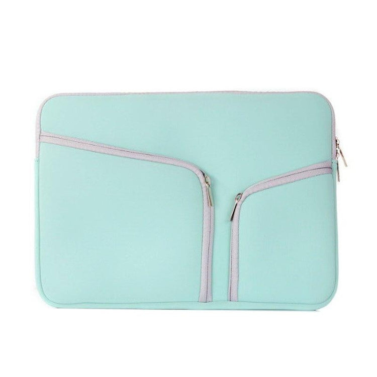 Double Pocket Zip Handbag Laptop Bag for Macbook Pro 15 inch(Green)