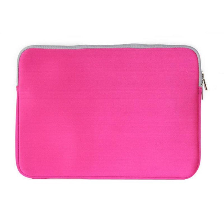 Double Pocket Zip Handbag Laptop Bag for Macbook Pro 15 inch(Magenta)