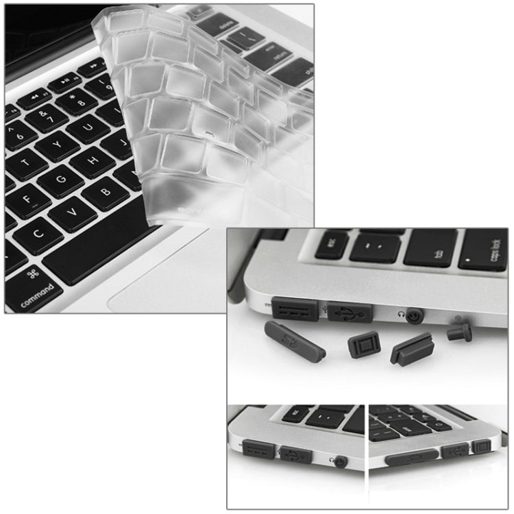 ENKAY for Macbook Air 11.6 inch (US Version) / A1370 / A1465 Hat-Prince 3 in 1 Crystal Hard Shell Plastic Protective Case with Keyboard Guard & Port Dust Plug(White)