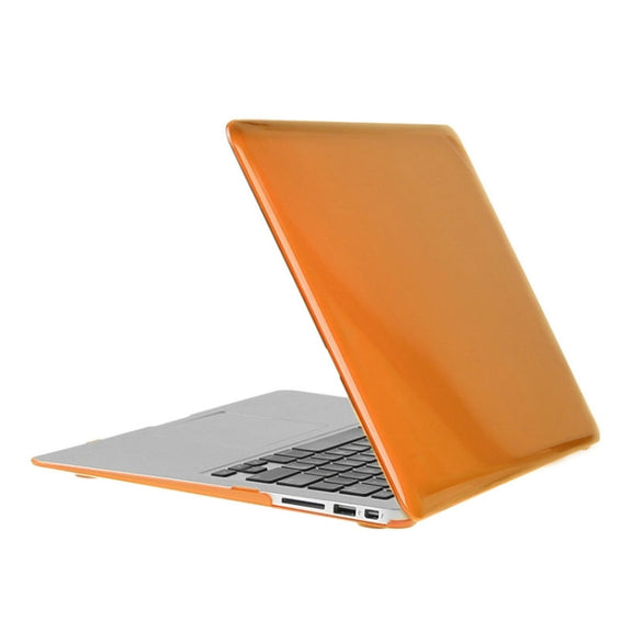 ENKAY for Macbook Air 13.3 inch (US Version) / A1369 / A1466 Hat-Prince 3 in 1 Crystal Hard Shell Plastic Protective Case with Keyboard Guard & Port Dust Plug(Orange)