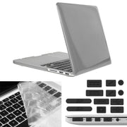 ENKAY for Macbook Pro Retina 13.3 inch (US Version) / A1425 / A1502 Hat-Prince 3 in 1 Crystal Hard Shell Plastic Protective Case with Keyboard Guard & Port Dust Plug(Grey)