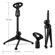 Extendable Adjustable Microphone Tripod Desktop Stand, Height: 19.5-24.5cm, For Live Broadcast, Show, KTV, etc