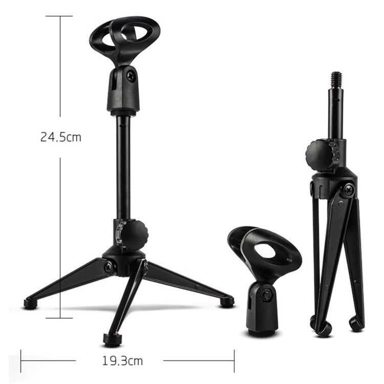 Extendable Adjustable Microphone Tripod Desktop Stand, Height: 19.5-24.5cm, For Live Broadcast, Show, KTV, etc