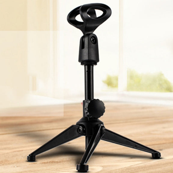 Extendable Adjustable Microphone Tripod Desktop Stand, Height: 19.5-24.5cm, For Live Broadcast, Show, KTV, etc