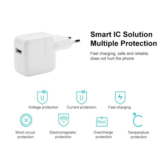 5V 2A High Quality EU Plug USB Charger Adapter(White)