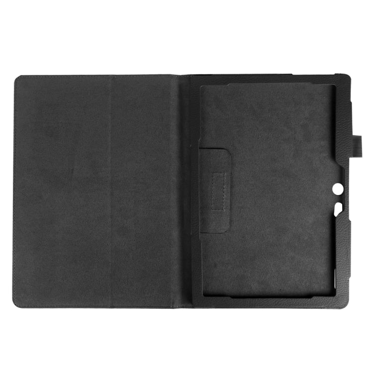 Litchi Texture Horizontal Flip Solid Color Leather Case with Holder for Lenovo TAB 2 A10-30 X30F & TAB 2 A10-70F, 10.1 inch(Black)
