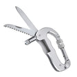 Heavy Duty D Shape Carabiner Clip-On Clamp Key Chain Hook with Dual Knife & LED Torch(Silver) - Hooks by PMC TechLife | Online Shopping South Africa | PMC TechLife | Buy Now Pay Later Mobicred