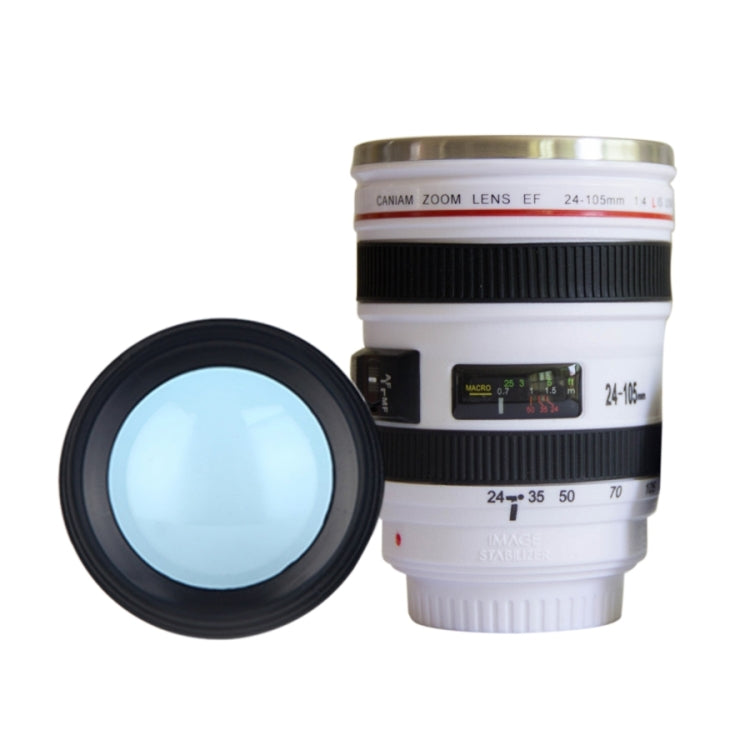 400ML Camera Lens Cup Mug Caniam EF 24-105mm F4 Filter Cup for Coffee Milk Water as Gift(White)