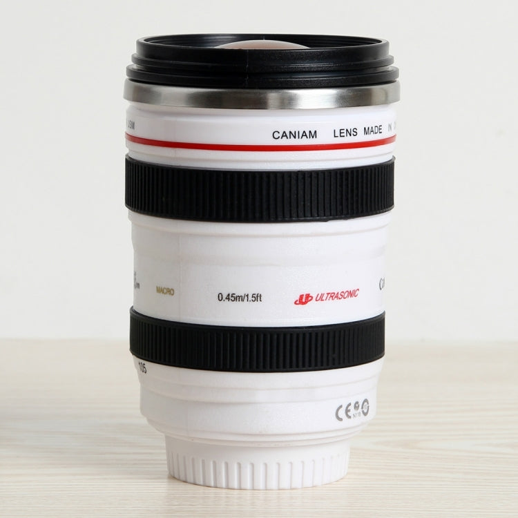 400ML Camera Lens Cup Mug Caniam EF 24-105mm F4 Filter Cup for Coffee Milk Water as Gift(White)