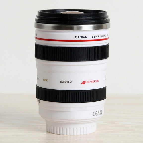 400ML Camera Lens Cup Mug Caniam EF 24-105mm F4 Filter Cup for Coffee Milk Water as Gift(White)