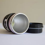 400ML Camera Lens Cup Mug Caniam EF 24-105mm F4 Filter Cup for Coffee Milk Water as Gift(Black)