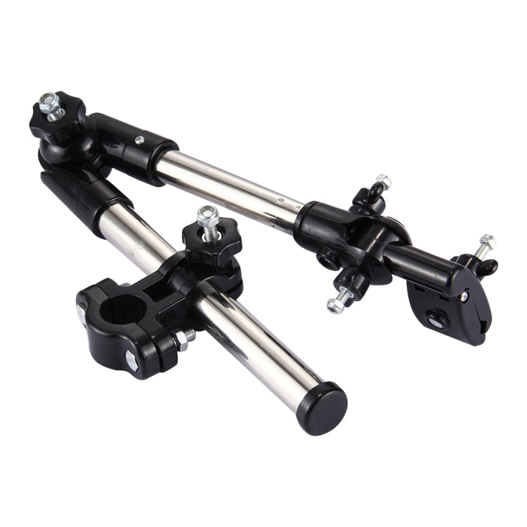 Universal Foldable Adjustable Stainless Steel Cycling Umbrella Bracket Holder Angle Adjustable Mount Stand for Bike Motorcycle(Black)