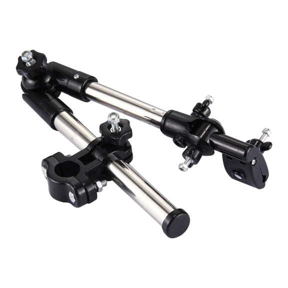 Universal Foldable Adjustable Stainless Steel Cycling Umbrella Bracket Holder Angle Adjustable Mount Stand for Bike Motorcycle(Black)