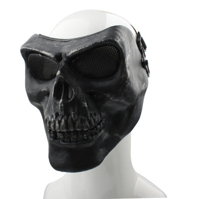 High Intensity Terrifying Evil Facepiece Skeleton Anti BB Bomb Face Mask with Elastic Bands(Black)