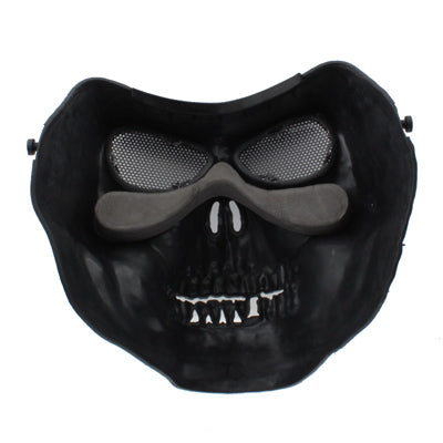 High Intensity Terrifying Evil Facepiece Skeleton Anti BB Bomb Face Mask with Elastic Bands(Black)