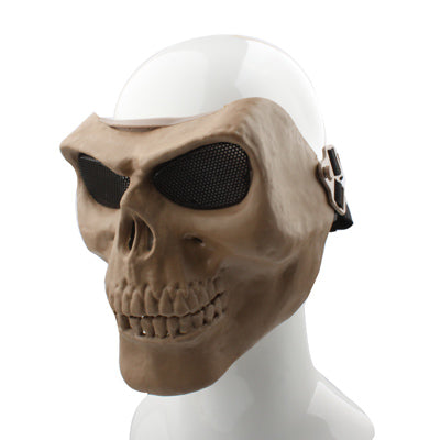 High Intensity Terrifying Evil Facepiece Skeleton Anti BB Bomb Face Mask with Elastic Bands(Brown)