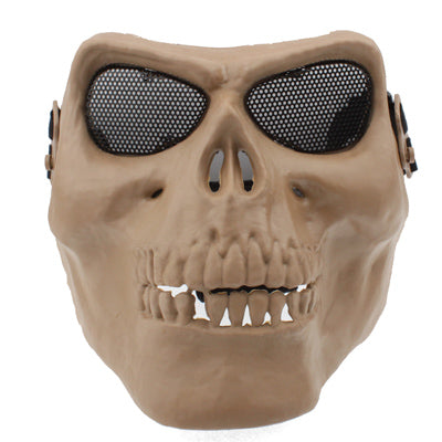 High Intensity Terrifying Evil Facepiece Skeleton Anti BB Bomb Face Mask with Elastic Bands(Brown)