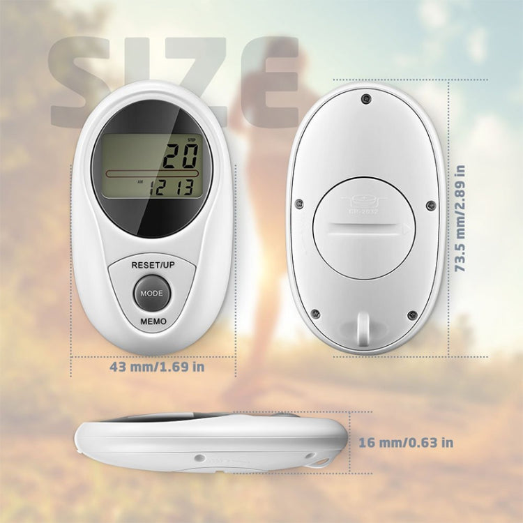 3D All Dimensional Water-resistant Multifunction Digital Electronic Pedometer Step Counter(White)