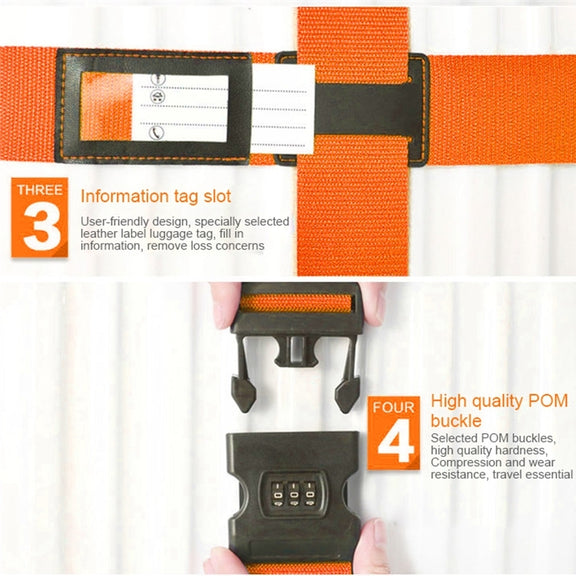 Luggage Strap Cross Belt Adjustable Packing Band Belt Strap with Password Lock for Luggage Travel Suitcase