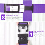Luggage Strap Cross Belt Adjustable Packing Band Belt Strap with Password Lock for Luggage Travel Suitcase