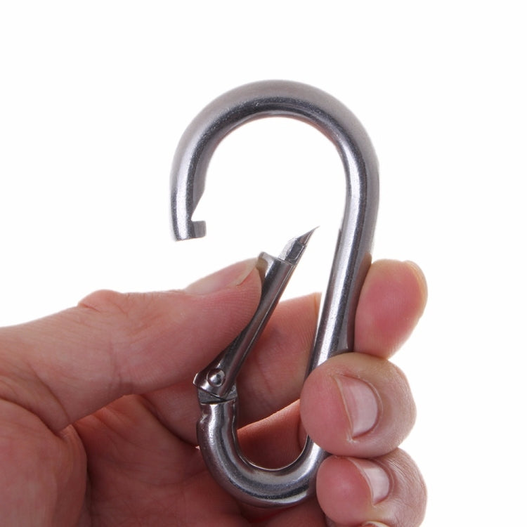 M5 Stainless Steel Carabiner Spring Hook Multi-tool Mountaineering Buckle Lock Camping Hook Rope, Inner Diameter: 4.9mm