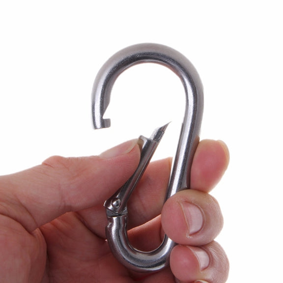 M5 Stainless Steel Carabiner Spring Hook Multi-tool Mountaineering Buckle Lock Camping Hook Rope, Inner Diameter: 4.9mm