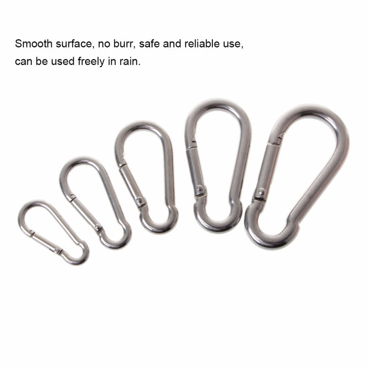 M5 Stainless Steel Carabiner Spring Hook Multi-tool Mountaineering Buckle Lock Camping Hook Rope, Inner Diameter: 4.9mm