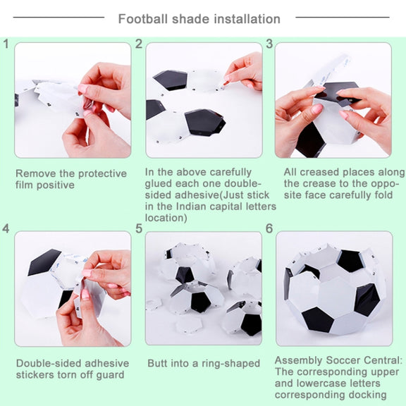 DIY Football Lamp, USB Handmade Charm Night Light / Desk Lamp Colorful Bedside Lamp(White)