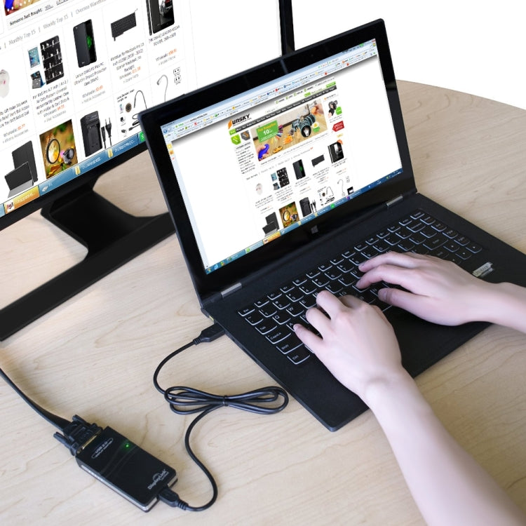 USB 2.0 to VGA, DVI, HDMI Adapter , Resolution: 1920*1080(Black)