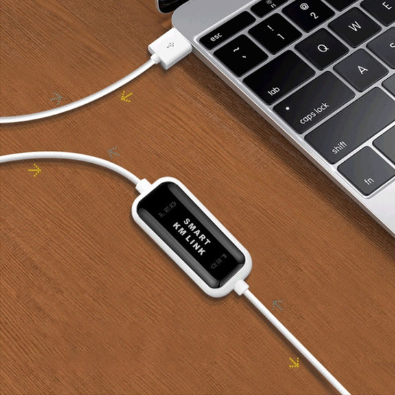 High Speed USB 2.0 Smart KM Link Cable, PC to PC Keyboard & Mouse Share, Plug and Play, Length: 165cm