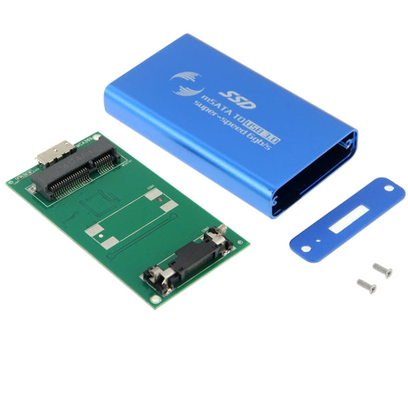6gb/s mSATA Solid State Disk SSD to USB 3.0 Hard Disk Case(Blue)