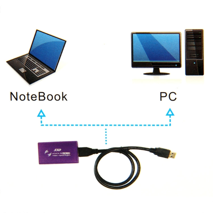 6gb/s mSATA Solid State Disk SSD to USB 3.0 Hard Disk Case(Gold)