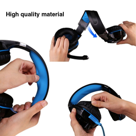 EACH G2000 Over-ear Stereo Bass Gaming Headset with Mic & LED Light for Computer, Cable Length: 2.2m(Orange)
